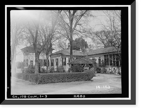 Historic Framed Print, Elms, 1846 Buena Vista Road, Columbus, Muscogee County, GA,  17-7/8" x 21-7/8"
