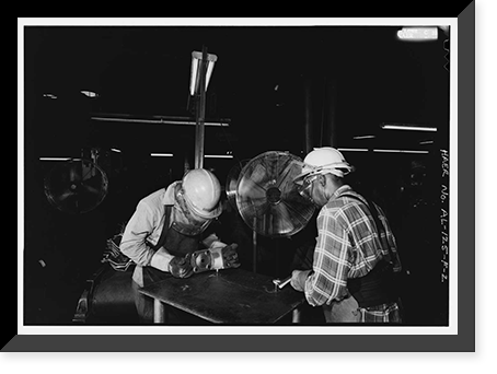 Historic Framed Print, Southern Ductile Casting Company, Grinding & Shipping, 2217 Carolina Avenue, Bessemer, Jefferson County, AL - 2,  17-7/8" x 21-7/8"