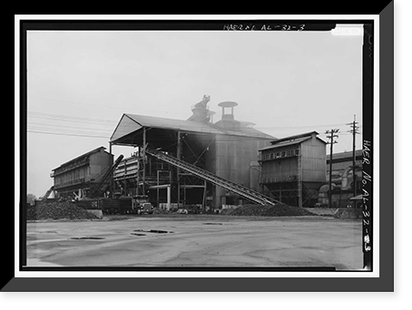 Historic Framed Print, United States Pipe & Foundry Company Plant, 2023 St. Louis Avenue at I-20/59, Bessemer, Jefferson County, AL - 3,  17-7/8" x 21-7/8"