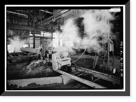 Historic Framed Print, United States Pipe & Foundry Company Plant, Pipe Casting & Testing Area, 2023 St. Louis Avenue at I-20/59, Bessemer, Jefferson County, AL - 21,  17-7/8" x 21-7/8"