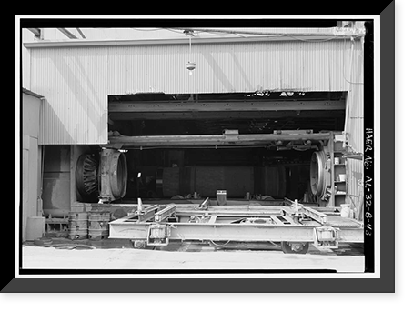 Historic Framed Print, United States Pipe & Foundry Company Plant, Pipe Casting & Testing Area, 2023 St. Louis Avenue at I-20/59, Bessemer, Jefferson County, AL - 30,  17-7/8" x 21-7/8"