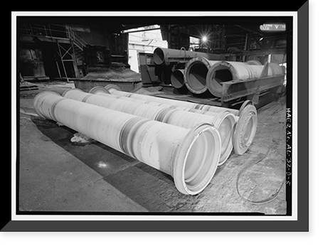 Historic Framed Print, United States Pipe & Foundry Company Plant, Machine Shop, 2023 St. Louis Avenue at I-20/59, Bessemer, Jefferson County, AL - 4,  17-7/8" x 21-7/8"