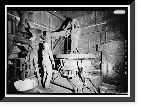 Historic Framed Print, United States Pipe & Foundry Company Plant, Core Making Shop, 2023 St. Louis Avenue at I-20/59, Bessemer, Jefferson County, AL - 10,  17-7/8" x 21-7/8"