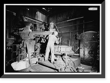 Historic Framed Print, United States Pipe & Foundry Company Plant, Core Making Shop, 2023 St. Louis Avenue at I-20/59, Bessemer, Jefferson County, AL - 14,  17-7/8" x 21-7/8"