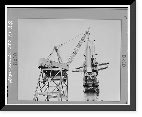 Historic Framed Print, Marshall Space Flight Center, Saturn Propulsion & Structural Test Facility, East Test Area, Huntsville vicinity, Madison County, AL - 26,  17-7/8" x 21-7/8"