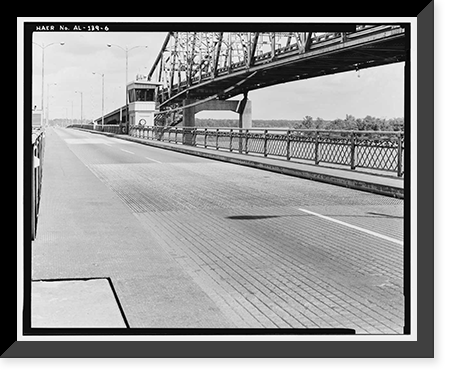 Historic Framed Print, Keller Memorial Bridge, Spanning Tennessee River at U.S. Highway 31, Decatur, Morgan County, AL - 6,  17-7/8" x 21-7/8"