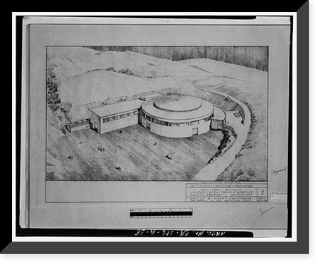 Historic Framed Print, University of California Radiation Laboratory, Bevatron, 1 Cyclotron Road, Berkeley, Alameda County, CA - 38,  17-7/8" x 21-7/8"