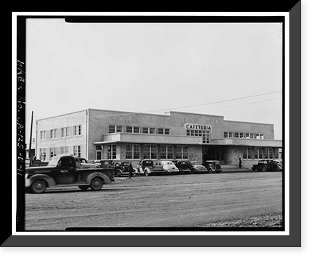 Historic Framed Print, Oakland Army Base, Private Exchange Cafeteria, Bataan Avenue & Attu Street, facing Post Headquart, Oakland, Alameda County, CA - 11,  17-7/8" x 21-7/8"