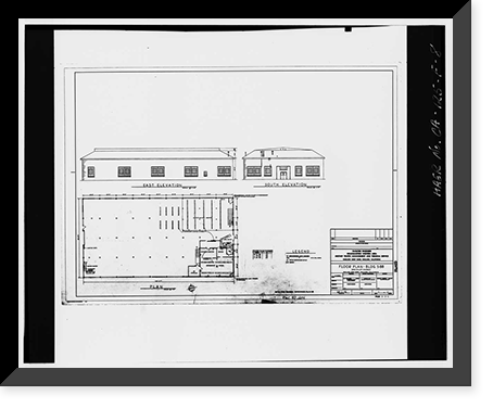Historic Framed Print, Oakland Army Base, Storehouse, Buna & Baku Streets, Oakland, Alameda County, CA - 8,  17-7/8" x 21-7/8"