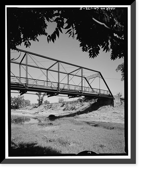 Historic Framed Print, Dry Creek Bridge, Spanning Dry Creek at Cook Road, Ione vicinity, Amador County, CA - 5,  17-7/8" x 21-7/8"