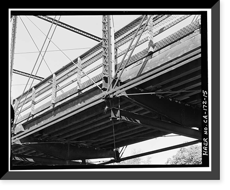 Historic Framed Print, Dry Creek Bridge, Spanning Dry Creek at Cook Road, Ione vicinity, Amador County, CA - 15,  17-7/8" x 21-7/8"