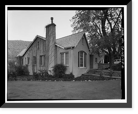 Historic Framed Print, Bishop Creek Hydroelectric System, Plant 4, Worker Cottage, Bishop Creek, Bishop vicinity, Inyo County, CA - 92,  17-7/8" x 21-7/8"