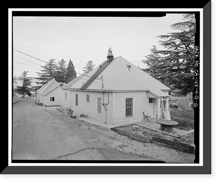 Historic Framed Print, Bishop Creek Hydroelectric System, Plant 4, Worker Cottage, Bishop Creek, Bishop vicinity, Inyo County, CA - 122,  17-7/8" x 21-7/8"