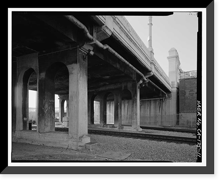 Historic Framed Print, First Street Bridge, Spanning Los Angeles River at First Street, Los Angeles, Los Angeles County, CA - 11,  17-7/8" x 21-7/8"