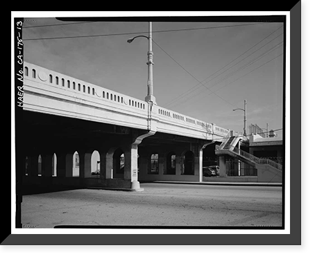 Historic Framed Print, First Street Bridge, Spanning Los Angeles River at First Street, Los Angeles, Los Angeles County, CA - 13,  17-7/8" x 21-7/8"