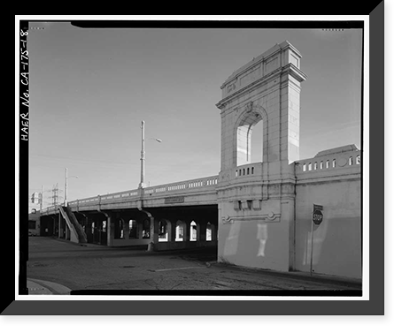 Historic Framed Print, First Street Bridge, Spanning Los Angeles River at First Street, Los Angeles, Los Angeles County, CA - 18,  17-7/8" x 21-7/8"