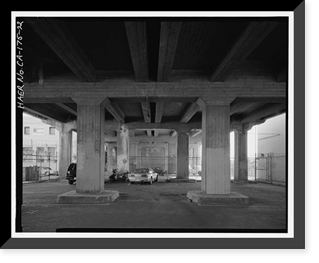 Historic Framed Print, First Street Bridge, Spanning Los Angeles River at First Street, Los Angeles, Los Angeles County, CA - 22,  17-7/8" x 21-7/8"