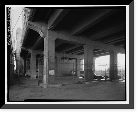 Historic Framed Print, First Street Bridge, Spanning Los Angeles River at First Street, Los Angeles, Los Angeles County, CA - 24,  17-7/8" x 21-7/8"