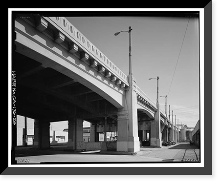Historic Framed Print, Sixth Street Bridge, Spanning 101 Freeway at Sixth Street, Los Angeles, Los Angeles County, CA - 24,  17-7/8" x 21-7/8"