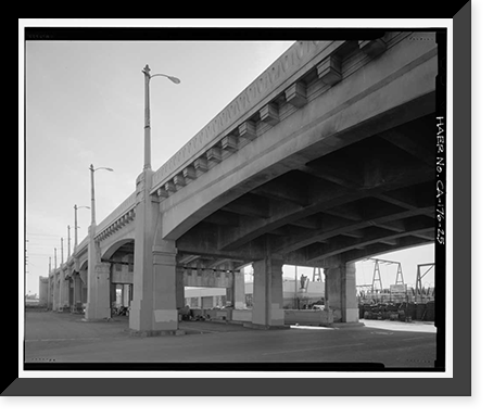 Historic Framed Print, Sixth Street Bridge, Spanning 101 Freeway at Sixth Street, Los Angeles, Los Angeles County, CA - 25,  17-7/8" x 21-7/8"