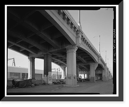 Historic Framed Print, Sixth Street Bridge, Spanning 101 Freeway at Sixth Street, Los Angeles, Los Angeles County, CA - 27,  17-7/8" x 21-7/8"