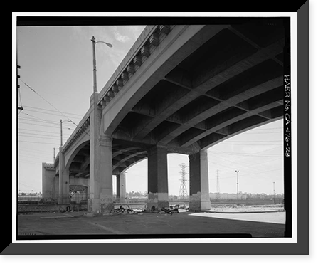 Historic Framed Print, Sixth Street Bridge, Spanning 101 Freeway at Sixth Street, Los Angeles, Los Angeles County, CA - 28,  17-7/8" x 21-7/8"