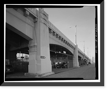 Historic Framed Print, Sixth Street Bridge, Spanning 101 Freeway at Sixth Street, Los Angeles, Los Angeles County, CA - 29,  17-7/8" x 21-7/8"