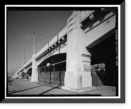 Historic Framed Print, Sixth Street Bridge, Spanning 101 Freeway at Sixth Street, Los Angeles, Los Angeles County, CA - 30,  17-7/8" x 21-7/8"