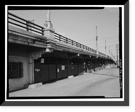 Historic Framed Print, Ninth Street Viaduct, Spanning Los Angeles River at Olympic Boulevard, Los Angeles, Los Angeles County, CA - 21,  17-7/8" x 21-7/8"