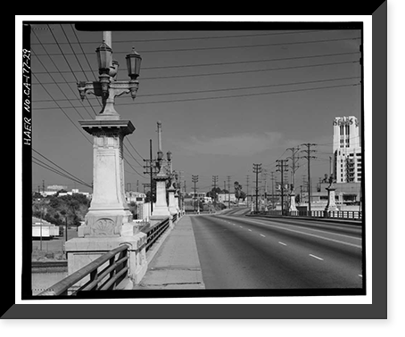 Historic Framed Print, Ninth Street Viaduct, Spanning Los Angeles River at Olympic Boulevard, Los Angeles, Los Angeles County, CA - 29,  17-7/8" x 21-7/8"