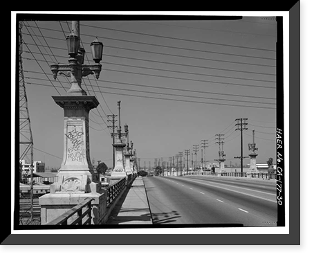 Historic Framed Print, Ninth Street Viaduct, Spanning Los Angeles River at Olympic Boulevard, Los Angeles, Los Angeles County, CA - 30,  17-7/8" x 21-7/8"
