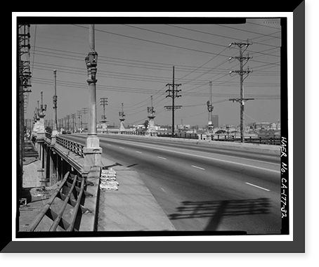 Historic Framed Print, Ninth Street Viaduct, Spanning Los Angeles River at Olympic Boulevard, Los Angeles, Los Angeles County, CA - 32,  17-7/8" x 21-7/8"