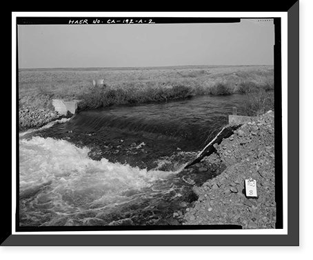 Historic Framed Print, Merced Irrigation District, Edendale Creek Turnout & Weir, Hopeton vicinity, Merced County, CA - 2,  17-7/8" x 21-7/8"