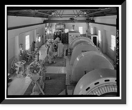 Historic Framed Print, Rush Creek Hydroelectric System, Powerhouse Exciters, Rush Creek, June Lake vicinity, Mono County, CA - 4,  17-7/8" x 21-7/8"