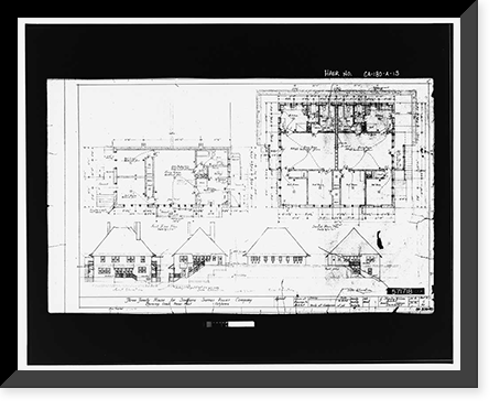 Historic Framed Print, Lee Vining Creek Hydroelectric System, Triplex Cottage, Lee Vining Creek, Lee Vining vicinity, Mono County, CA - 13,  17-7/8" x 21-7/8"