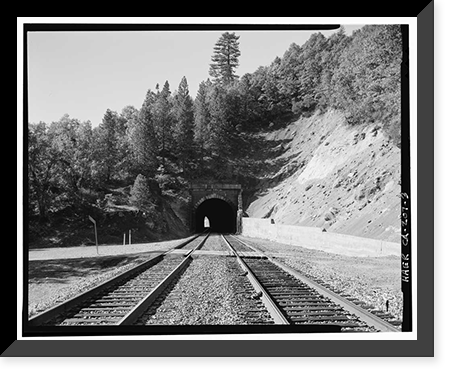 Historic Framed Print, Central Pacific Transcontinental Railroad, Tunnel No. 1, Milepost 164.34, Blue Canyon vicinity, Placer County, CA - 3,  17-7/8" x 21-7/8"
