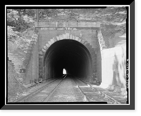 Historic Framed Print, Central Pacific Transcontinental Railroad, Tunnel No. 1, Milepost 164.34, Blue Canyon vicinity, Placer County, CA - 4,  17-7/8" x 21-7/8"