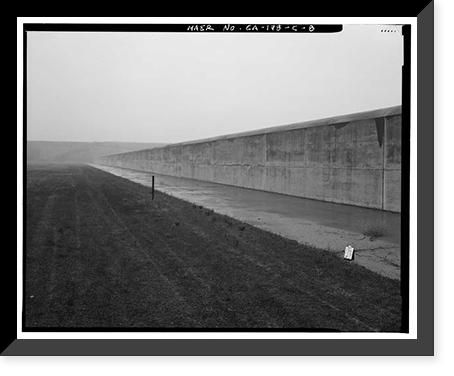 Historic Framed Print, Prado Dam, Spillway, Santa Ana River near junction of State Highways 71, Corona vicinity, Riverside County, CA - 6,  17-7/8" x 21-7/8"