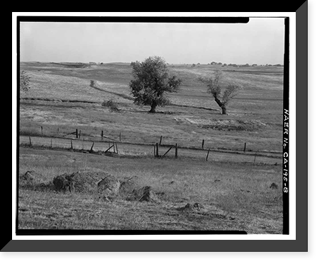 Historic Framed Print, Keefe-McDerby Mine Ditch, East of East Bidwell Street between Clarksville Ro, Folsom vicinity, Sacramento County, CA - 8,  17-7/8" x 21-7/8"