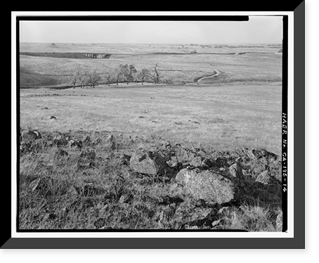 Historic Framed Print, Keefe-McDerby Mine Ditch, East of East Bidwell Street between Clarksville Ro, Folsom vicinity, Sacramento County, CA - 14,  17-7/8" x 21-7/8"