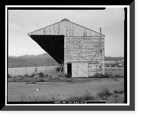 Historic Framed Print, Barstow-Daggett Airport, Hangar Shed No. 4, 39500 National Trails Highway, Daggett vicinity, San Bernardino County, CA - 3,  17-7/8" x 21-7/8"
