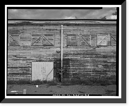 Historic Framed Print, Barstow-Daggett Airport, Hangar Shed No. 4, 39500 National Trails Highway, Daggett vicinity, San Bernardino County, CA - 23,  17-7/8" x 21-7/8"