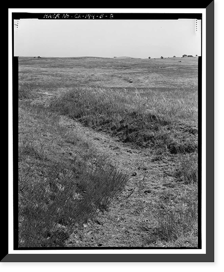 Historic Framed Print, Natomas Ditch System, Rhodes Ditch, West of Bidwell Street, north of U.S. Highway 50, Folsom, Sacramento County, CA - 8,  17-7/8" x 21-7/8"