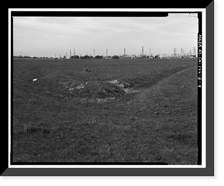 Historic Framed Print, Natomas Ditch System, Rhodes Ditch, West of Bidwell Street, north of U.S. Highway 50, Folsom, Sacramento County, CA - 9,  17-7/8" x 21-7/8"