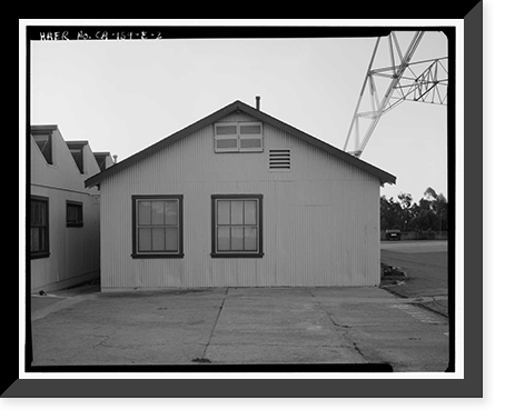 Historic Framed Print, Chollas Heights Naval Radio Transmitting Facility, Recreation Building, 6410 Zero Road, San Diego, San Diego County, CA - 2,  17-7/8" x 21-7/8"