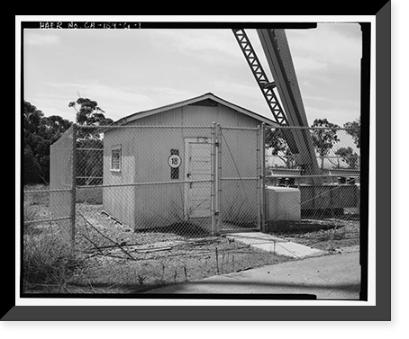 Historic Framed Print, Chollas Heights Naval Radio Transmitting Facility, PERS Support Storage Building, 6410 Zero Road, San Diego, San Diego County, CA,  17-7/8" x 21-7/8"