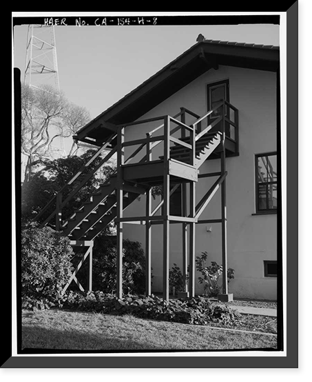 Historic Framed Print, Chollas Heights Naval Radio Transmitting Facility, Officer's Quarters, 6410 Zero Road, San Diego, San Diego County, CA - 8,  17-7/8" x 21-7/8"