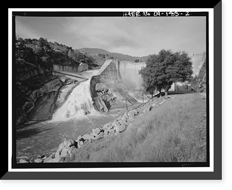 Historic Framed Print, Salinas Dam, Salinas River near Pozo Road, Santa Margarita vicinity, San Luis Obispo County, CA - 2,  17-7/8" x 21-7/8"