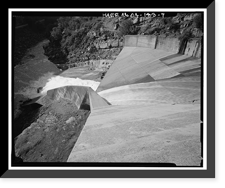 Historic Framed Print, Salinas Dam, Salinas River near Pozo Road, Santa Margarita vicinity, San Luis Obispo County, CA - 7,  17-7/8" x 21-7/8"