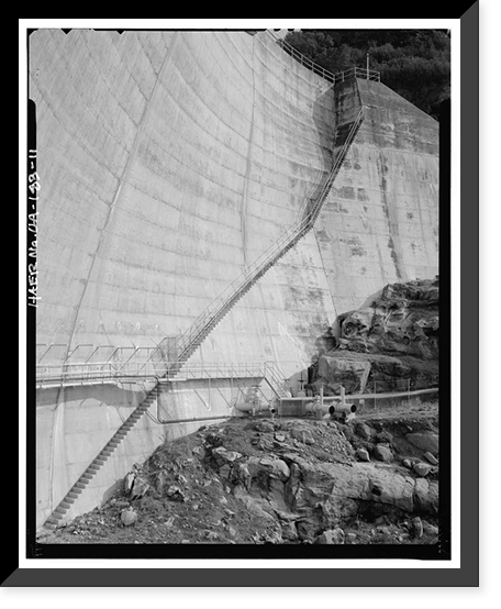 Historic Framed Print, Salinas Dam, Salinas River near Pozo Road, Santa Margarita vicinity, San Luis Obispo County, CA - 11,  17-7/8" x 21-7/8"